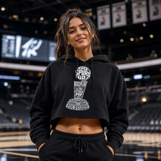 "Go Spurs Go" Trophy Crop Hoodie